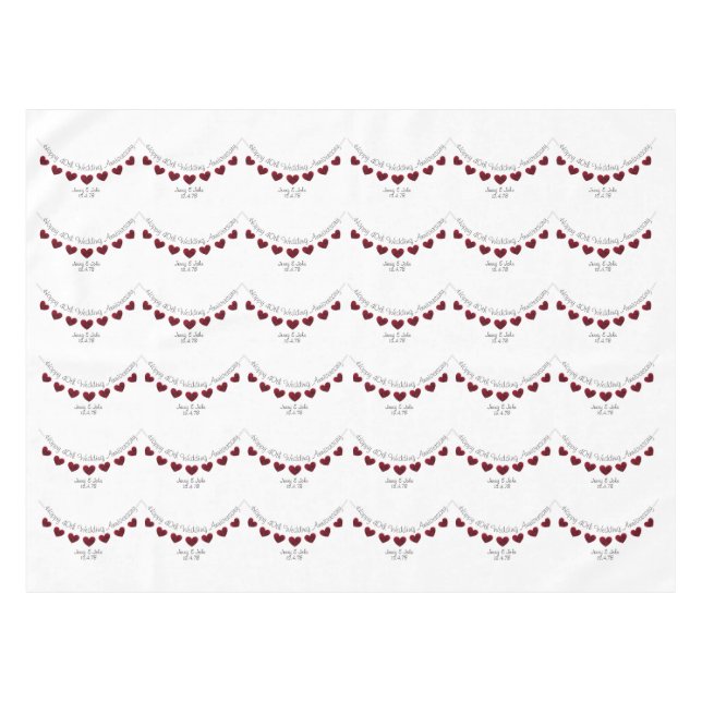Nappe 40e Ruby Mariage Anniversaire du coeur rouge (Devant (Horizontal))