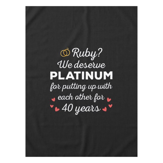 Nappe 40ème anniversaire du Mariage I - Ruby Funny Coupl (Devant)