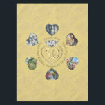 Nappe 50e Diamant 6 Photos de Coeur<br><div class="desc">Vous cherchez la bonne nappe du 50e anniversaire du mariage? Alors peut-être qu'un beau coeur ocre et diamant graphique encadrant leurs photos sera juste la chose à leur donner LES DEUX!</div>