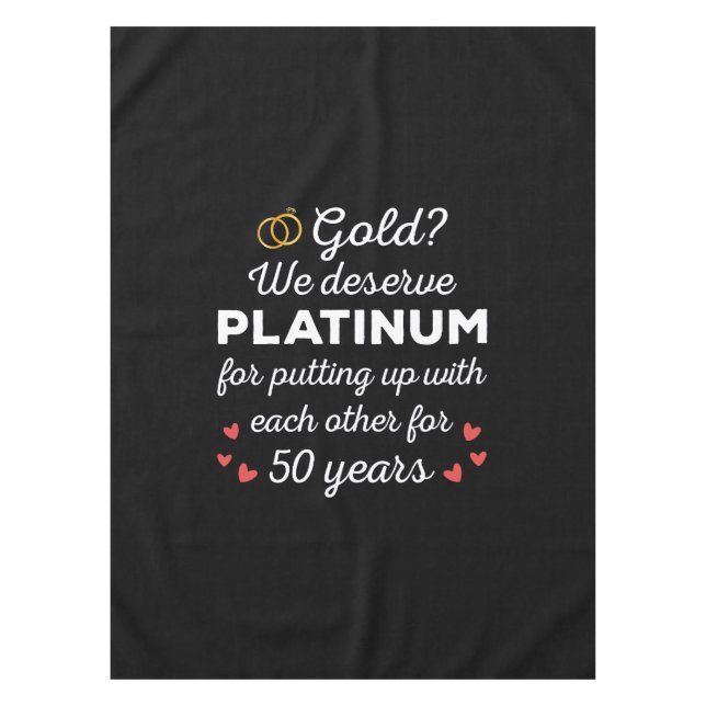 Nappe 50ème anniversaire de Mariage I - Gold Funny Coupl (Devant)