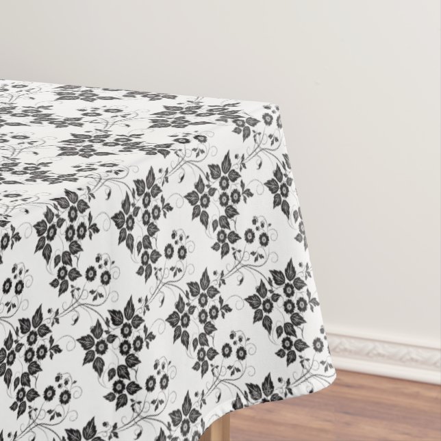 Nappe "60x84" Floral noir & blanc (In Situ)