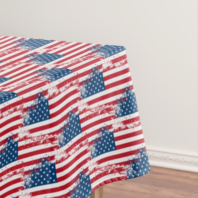 Nappe "60x84" Juillet 4 Patriotique USA Drapeau (In Situ)