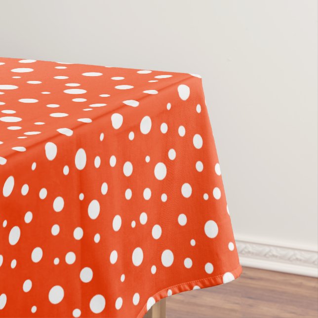 Nappe "60x84" Pois orange et blancs (In Situ)