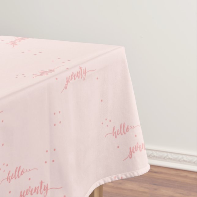 Nappe 70e anniversaire rose or rose bonjour soixante-dix (In Situ)
