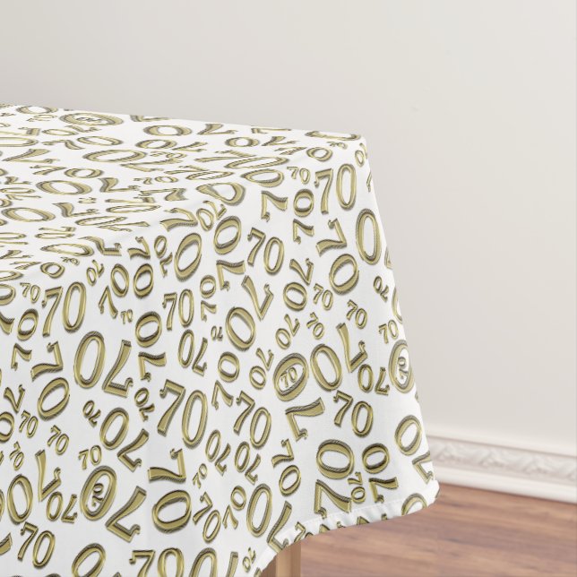 Nappe 70e anniversaire Thème de fête, blanc et or (In Situ)