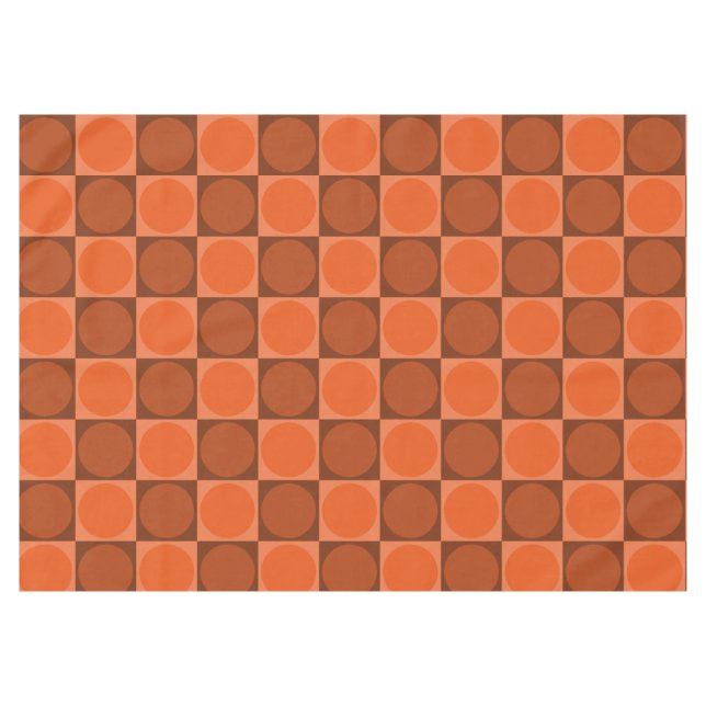 Nappe 70s Checks and Circles Flame Orange (Devant (Horizontal))