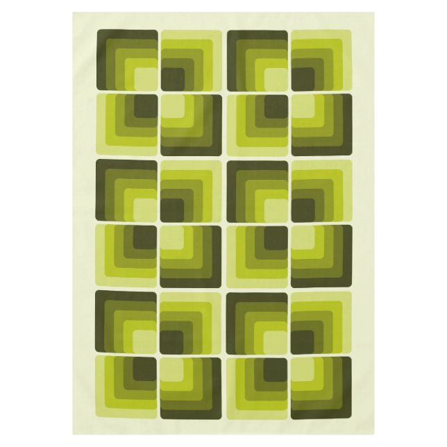 Nappe 70s Rainbow Squares Monochrome Green (Devant)