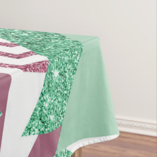 Nappe 80s Abstraits frais Motif de formes rose et vert