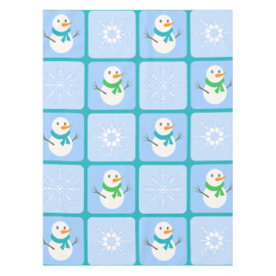 Nappe À damiers hiver bonhomme de neige motif et flocons