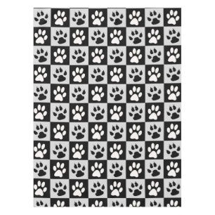 Nappe à damiers pattes et pattes blanches noires