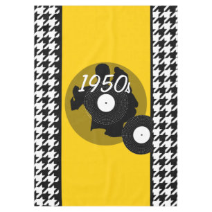 Nappe À damiers vintage jaune, noir et blanc