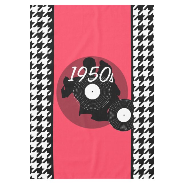 Nappe À damiers vintage rose, noir et blanc (Devant)