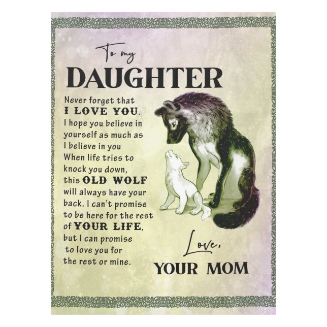 Nappe À Mon Cadeau Fille, Lettre D'Amour Fille Et Maman (Devant)