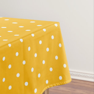 Nappe à motif de points jaunes moutarde blancs