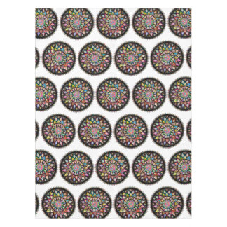Nappe à motif indien mandala arc-en-ciel blanc