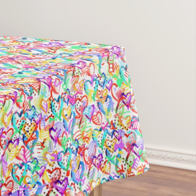 Nappe à motifs de cœurs colorés mignons (In Situ)