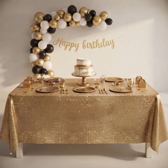 Nappe à paillettes dorées thème d'anniversaire (Créateur téléchargé)