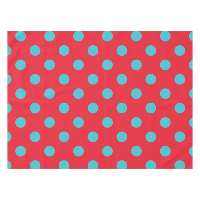 Nappe à points Polka rouge et bleu (Devant (Horizontal))