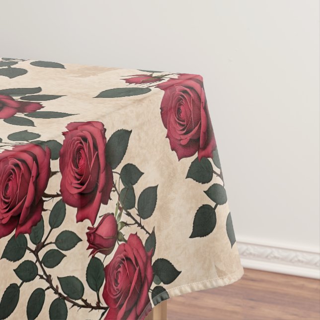 Nappe A Vintage Crimson Roses  (In Situ)