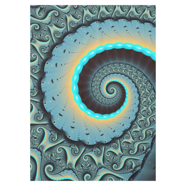 Nappe Abstract Blue Turquoise Orange Fractal Art Spiral (Devant)