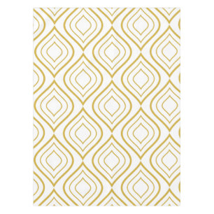 Nappe Abstract geometrical, white and gold