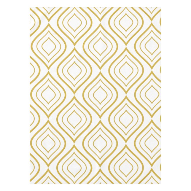 Nappe Abstract geometrical, white and gold (Devant)