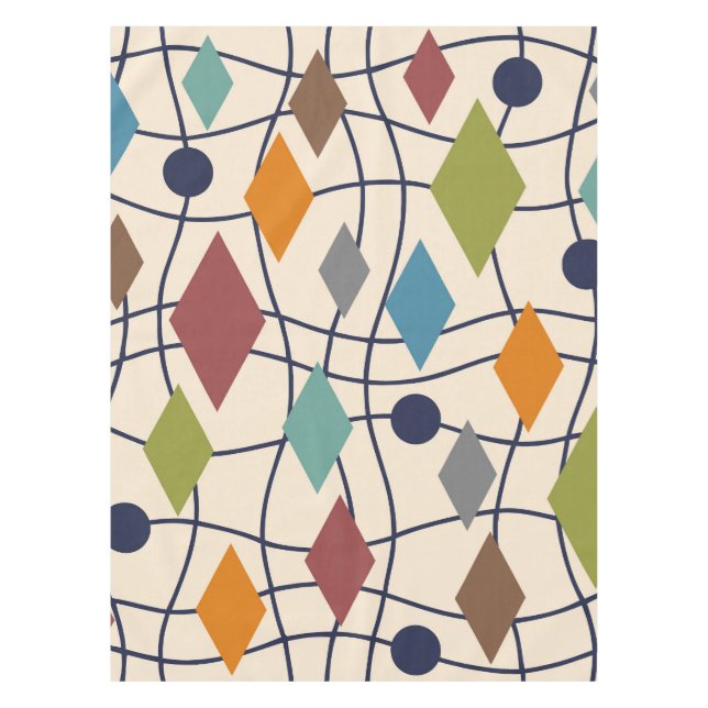 Nappe Abstrait géométrique moderne du milieu du siècle (Devant)