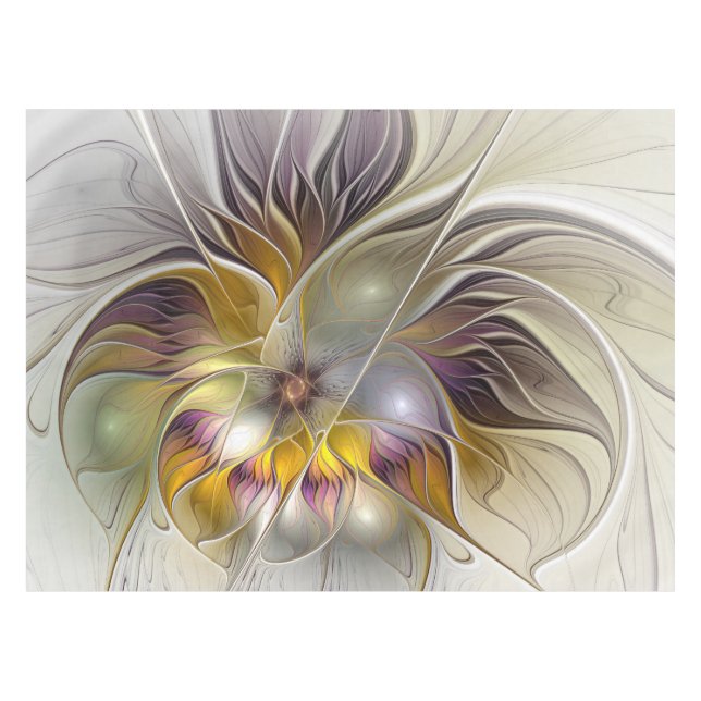 Nappe Abstrait Imaginaire coloré Fleur moderne Fractal (Devant (Horizontal))
