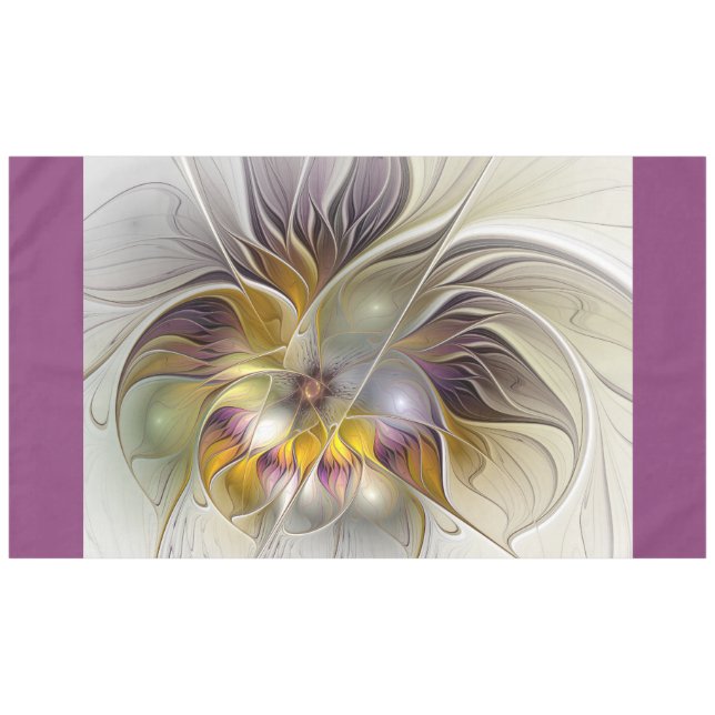 Nappe Abstrait Imaginaire coloré Fleur moderne Fractal (Devant (Horizontal))