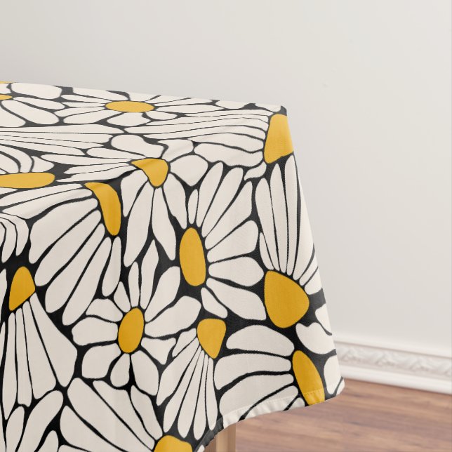 Nappe Abstrait imprimé noir jaune floral (In Situ)