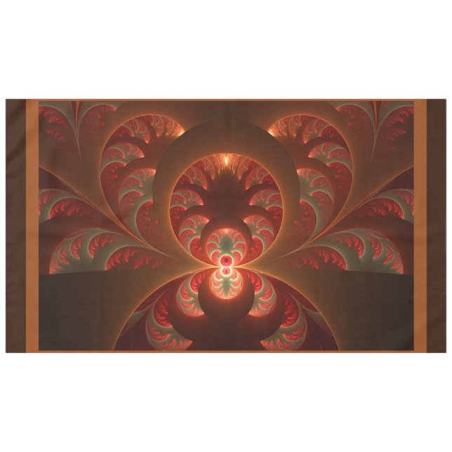 Nappe Abstrait lumineux rouge orange moderne Fractal (Devant (Horizontal))