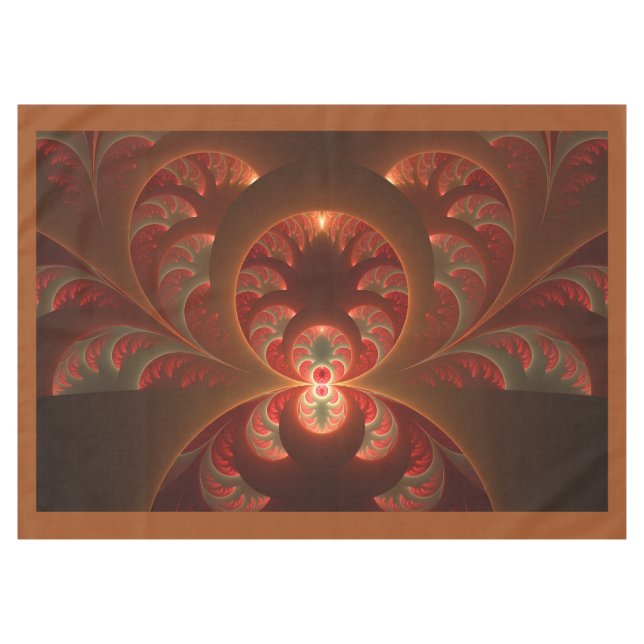 Nappe Abstrait lumineux rouge orange moderne Fractal (Devant (Horizontal))