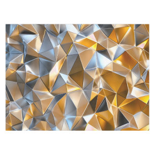 Nappe Abstrait Métallique Moderne Géométrique Or Argent