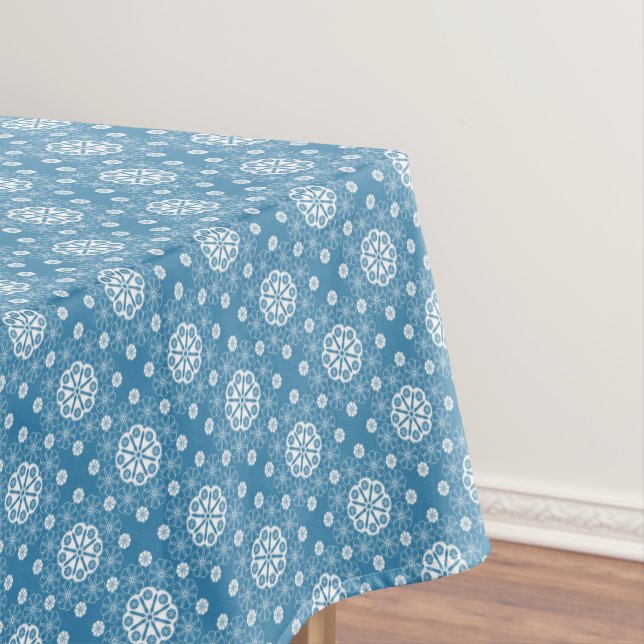 Nappe Abstrait motif floral ouvert en col bleu clair (In Situ)