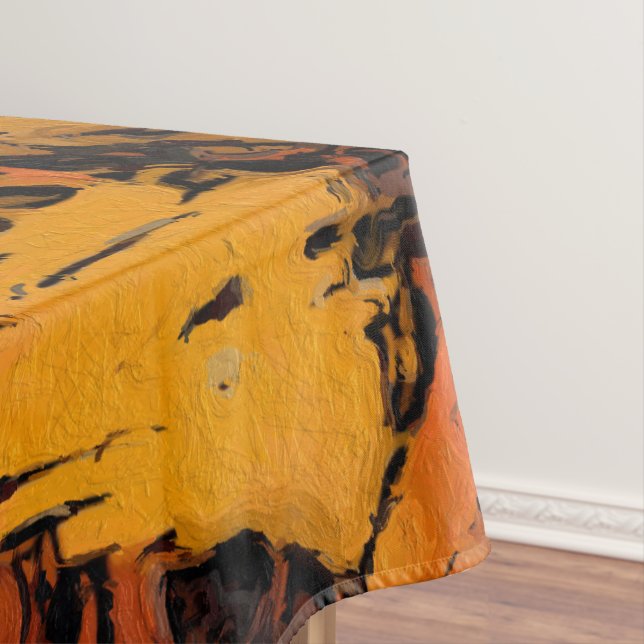 Nappe Abstrait orange, jaune et noir (In Situ)