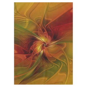 Nappe Abstrait Rouge Orange Brown Vert Fractal Art Flowe