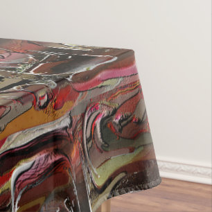 Nappe Abstrait sculpté en acajou et rouge foncé