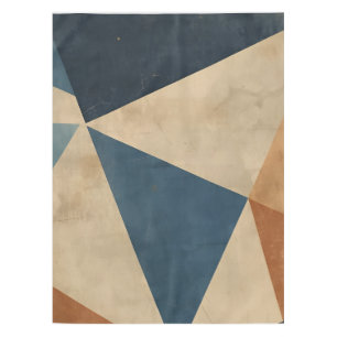Nappe abstraite en bleu, beige et rouille