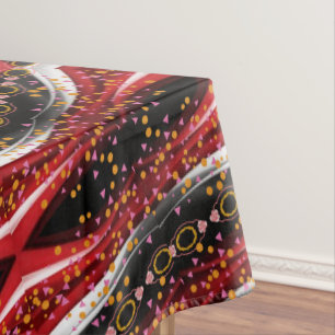 Nappe Abstraite Noir Rouge Blanc