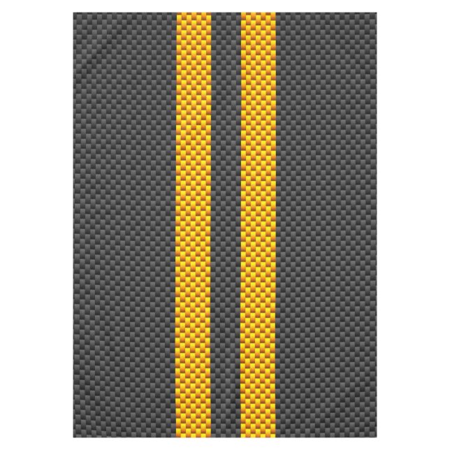 Nappe Accent Yellow Racing Stripes Carbon Fiber Style (Devant)