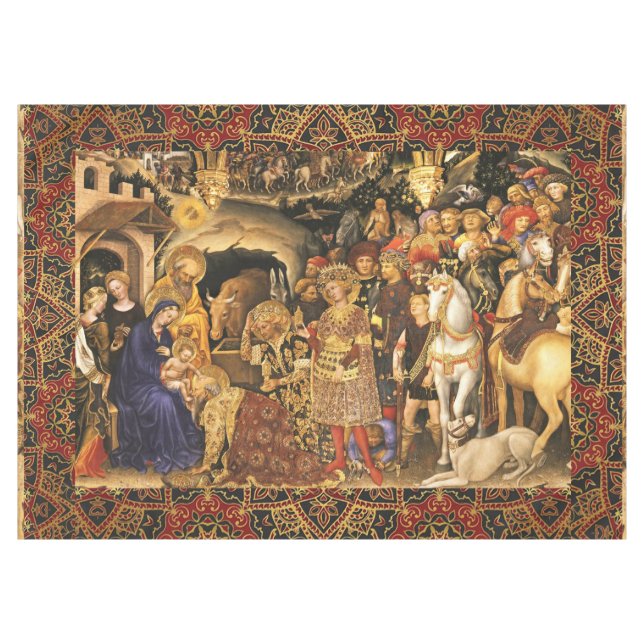 Nappe ADORATION DE MAGI Gentile Da Fabriano, Nativité (Devant (Horizontal))