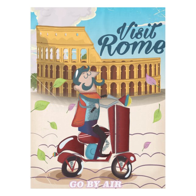Nappe Affiche de voyage du dessin animé de Rome (Devant)