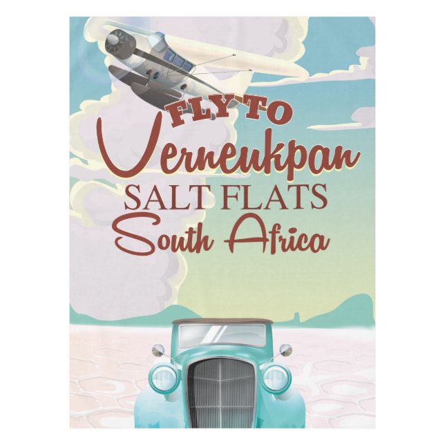 Nappe Affiche de voyage Verneukpan Salt Flats Afrique du (Devant)
