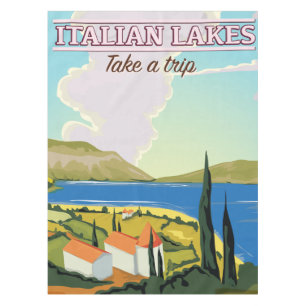 Nappe affiche de voyage vintage des lacs italiens