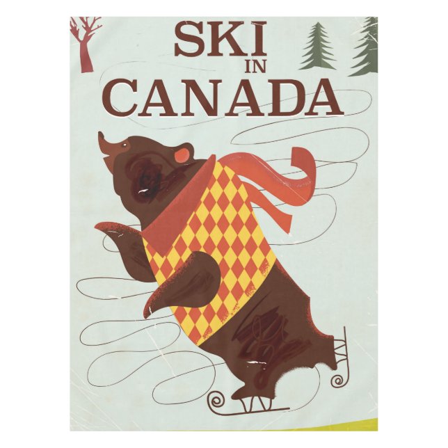 Nappe Affiche de voyage vintage Ski au Canada (Devant)