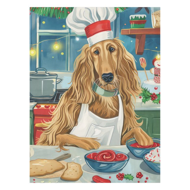 Nappe Afghan Hound Holiday Baking : Noël festif (Devant)