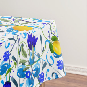 Nappe Agrumes d'été, citrons, fleurs méditerranéenne