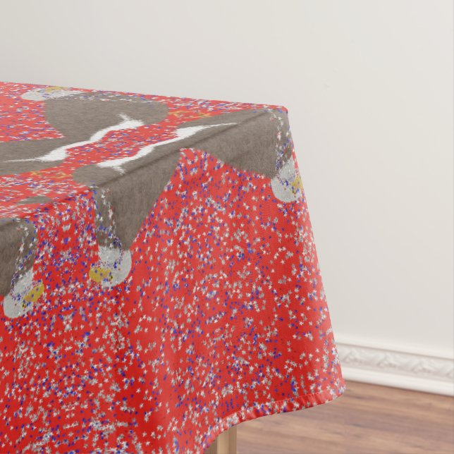 Nappe Aigle moderne avec cœur rouge blanc et bleu (In Situ)