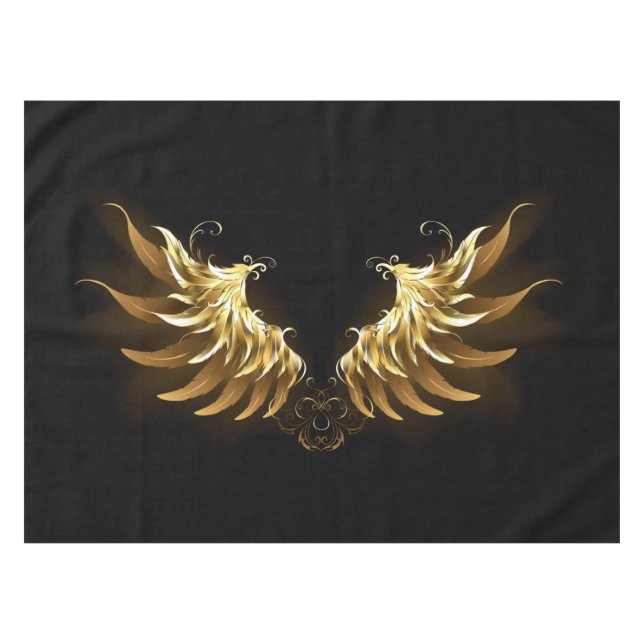 Nappe Ailes d'Ange d'or sur arrière - plan noir (Devant (Horizontal))