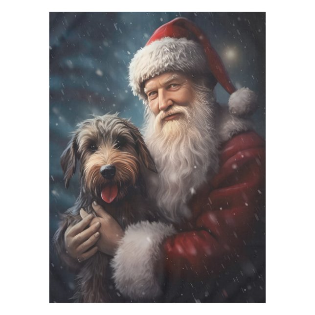 Nappe Airedale avec Noël Festif du Père Noël (Devant)